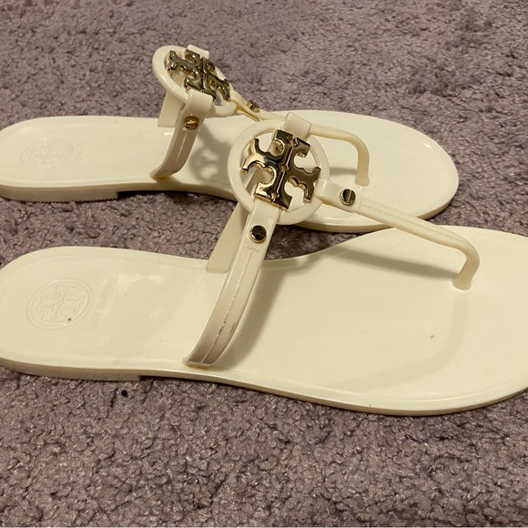 Mini Miller Flat Jelly Thong Ivory Size 8 - Picture 3 of 8